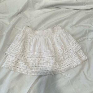 Cotton On Cream Smocked Lace Ruffle Mini Skirt